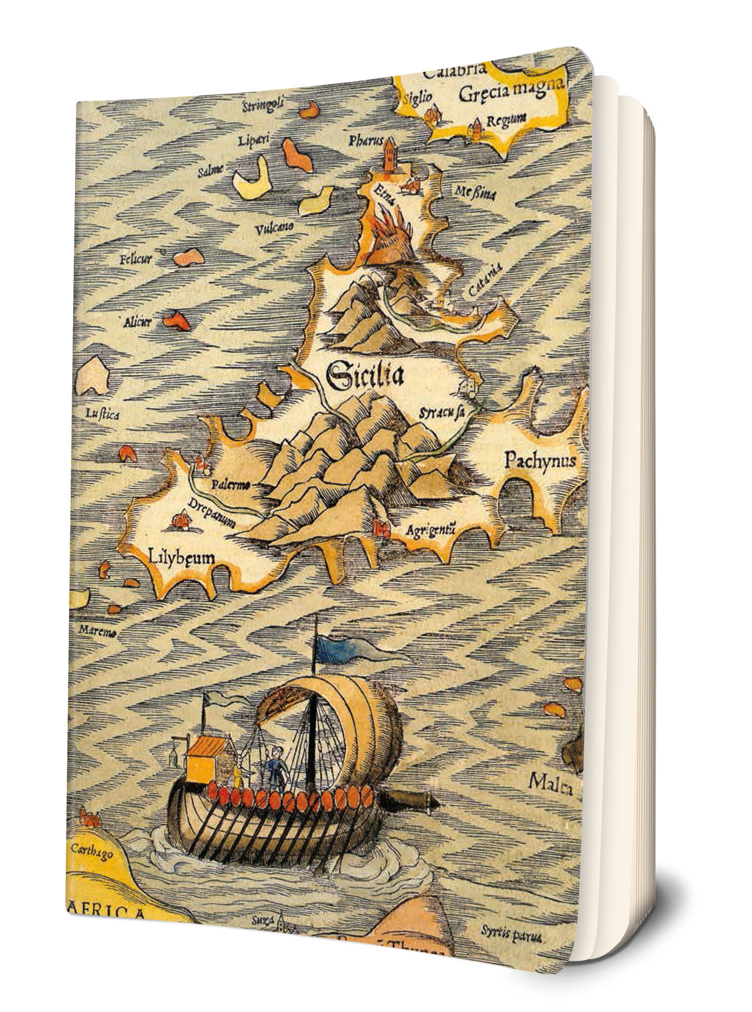 Notebook map of Sicilia 1550